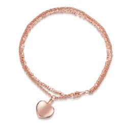 Nugget Chain Heart Urn Ashes Bracelet – Rose Gold -Fashion Accessories DCPD 001836 RGP 2