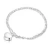Nugget Chain Heart Urn Ashes Bracelet – Silver -Fashion Accessories DCPD 001836 SS