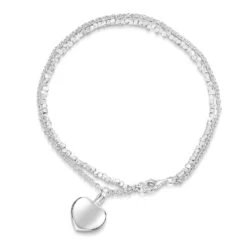 Nugget Chain Heart Urn Ashes Bracelet – Silver -Fashion Accessories DCPD 001836 SS 2