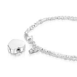 Nugget Chain Heart Urn Ashes Bracelet – Silver -Fashion Accessories DCPD 001836 SS 3