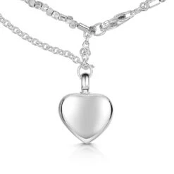 Nugget Chain Heart Urn Ashes Bracelet – Silver -Fashion Accessories DCPD 001836 SS 5