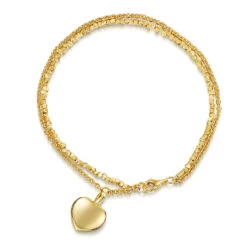 Nugget Chain Heart Urn Ashes Bracelet – Gold -Fashion Accessories DCPD 001836 YGP 2