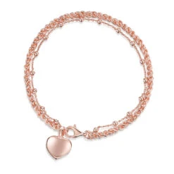 Rope Chain Heart Urn Ashes Bracelet- Rose Gold -Fashion Accessories DCPD 001837 RGP 2