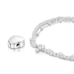 Rope Chain Heart Urn Ashes Bracelet- Silver 13 Rope Chain Heart Urn Ashes Bracelet- Silver -Fashion Accessories DCPD 001837 SS 5