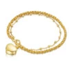 Rope Chain Heart Urn Ashes Bracelet- Gold -Fashion Accessories DCPD 001837 YGP