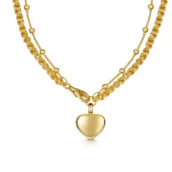 Rope Chain Heart Urn Ashes Bracelet- Gold -Fashion Accessories DCPD 001837 YGP 3