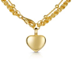 Rope Chain Heart Urn Ashes Bracelet- Gold -Fashion Accessories DCPD 001837 YGP 4
