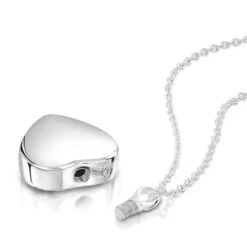 Scroll Heart Urn Ashes Necklace – Silver 10 Scroll Heart Urn Ashes Necklace – Silver -Fashion Accessories DCPD 1779 SS 2