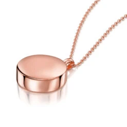 Round Urn Ashes Necklace – Rose Gold -Fashion Accessories DCPD 1780 RGP 3