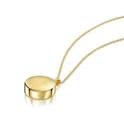 Round Urn Ashes Necklace – Gold -Fashion Accessories DCPD 1780 YGP 2