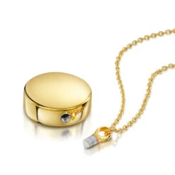 Round Urn Ashes Necklace – Gold -Fashion Accessories DCPD 1780 YGP 4