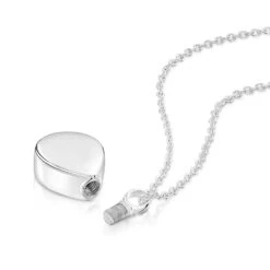 Malachite Teardrop Urn Ashes Necklace – Silver -Fashion Accessories DCPD 1798 SS 2 1