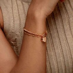 Rope Chain Heart Urn Ashes Bracelet- Rose Gold -Fashion Accessories DCPD 1836 RGP 2