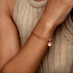 Nugget Chain Heart Urn Ashes Bracelet – Rose Gold -Fashion Accessories DCPD 1836 RGP