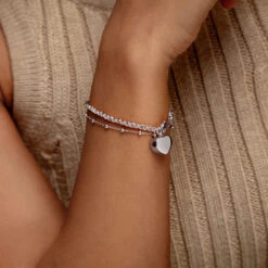 Rope Chain Heart Urn Ashes Bracelet- Silver 12 Rope Chain Heart Urn Ashes Bracelet- Silver -Fashion Accessories DCPD 1836 SS 2