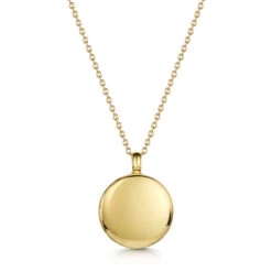 Diamond Set Small Round Ashes Urn Necklace – Gold -Fashion Accessories Diamond Set Round Ashes Urn Necklace Back Gold