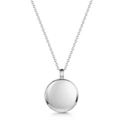 Diamond Set Small Round Ashes Urn Necklace – Silver -Fashion Accessories Diamond Set Round Ashes Urn Necklace Back Silver 1