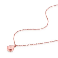Diamond Set Teardrop Ashes Urn Necklace – Rose Gold -Fashion Accessories Diamond Set Teardrop Ashes Urn Necklace Flat Rose