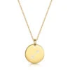 Engraved Zodiac Personalised Necklace – Gold -Fashion Accessories Disc Engraved Zodiac hero gold