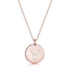 Engraved Zodiac Personalised Necklace – Rose