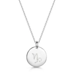 Engraved Zodiac Personalised Necklace – Silver