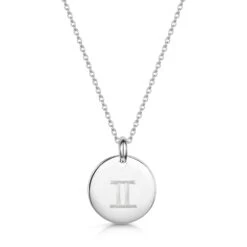 Engraved Zodiac Personalised Necklace – Silver 12 Engraved Zodiac Personalised Necklace – Silver -Fashion Accessories Disc Engraved Zodiac hero3 silver
