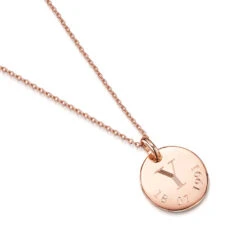 Initial & Date Personalised Necklace – Rose Gold