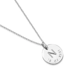 Initial & Date Personalised Necklace – Silver