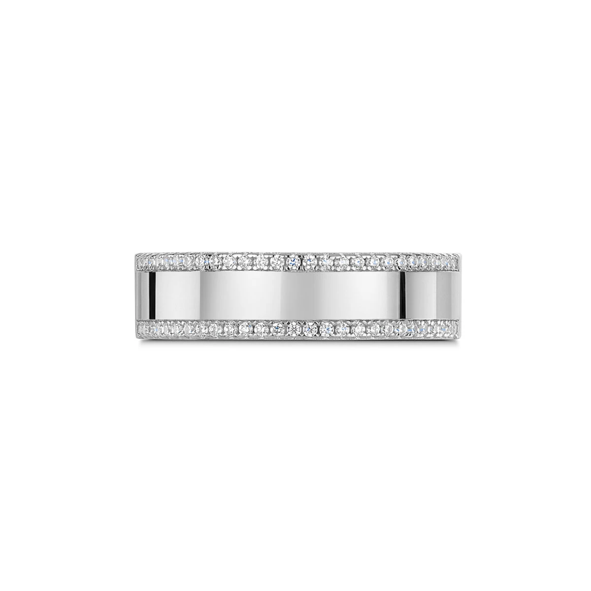 Double Crystal Band Personalised Ring – 925 Solid Silver 5 Double Crystal Band Personalised Ring – 925 Solid Silver - Image 3