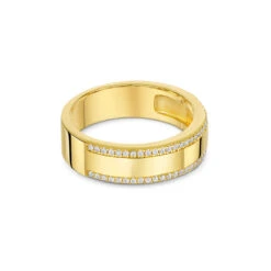 Double Crystal Band Personalised Ring – 18K Gold Plated Solid Silver -Fashion Accessories Double Crystal Band Side Gold