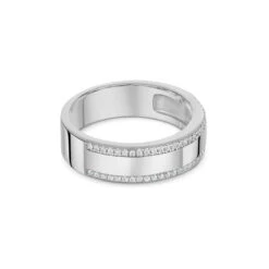 Double Crystal Band Personalised Ring – 925 Solid Silver 11 Double Crystal Band Personalised Ring – 925 Solid Silver -Fashion Accessories Double Crystal Band Side Silver