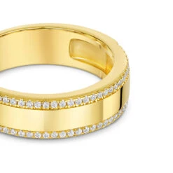 Double Crystal Band Personalised Ring – 18K Gold Plated Solid Silver -Fashion Accessories Double Crystal Band Zoom Gold