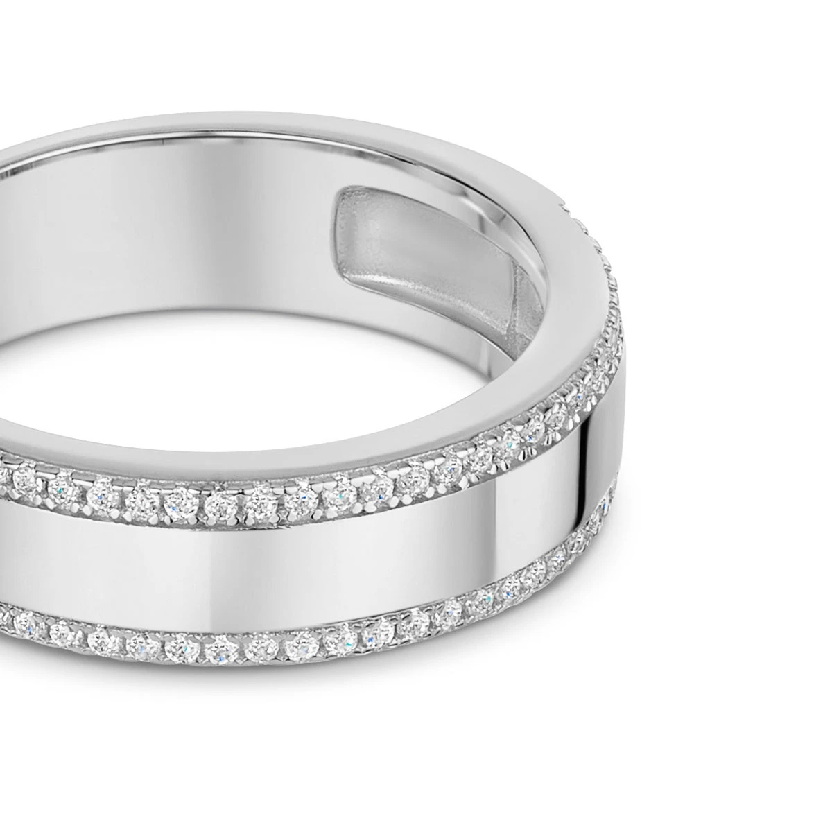 Double Crystal Band Personalised Ring – 925 Solid Silver 6 Double Crystal Band Personalised Ring – 925 Solid Silver - Image 4