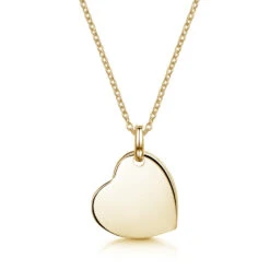 Drop Heart Personalised Necklace – Gold