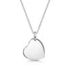 Drop Heart Personalised Necklace – Silver -Fashion Accessories Drop Heart Personalised Necklace Silver