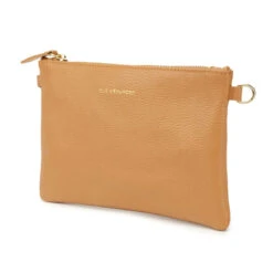 Personalised Leather Pouch Bag – Caramel -Fashion Accessories EB Pouch Bag Caramel 4