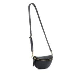 Personalised Leather Sling Bag – Black -Fashion Accessories EB Slingbag Black 4