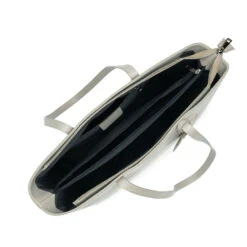 Personalised Leather Tote Bag – Light Grey -Fashion Accessories EB Tote Light Grey 3