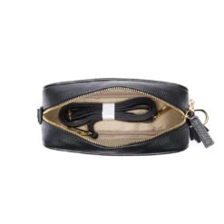 Personalised Leather Crossbody Bag – Black/Baroque 9 Personalised Leather Crossbody Bag – Black/Baroque -Fashion Accessories EBBlack 3