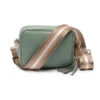 Personalised Leather Crossbody Bag – Mint/Champagne Stripe -Fashion Accessories EBMint Champagne Stripe