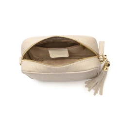 Personalised Leather Crossbody Bag – Stone/Biscuit -Fashion Accessories EBstone 2