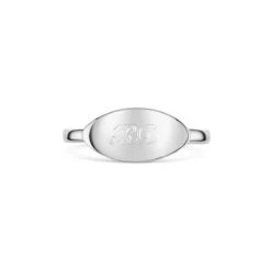 Elliptical Personalised Band Ring – 925 Solid Silver -Fashion Accessories Elliptical Band Ring Front Silver