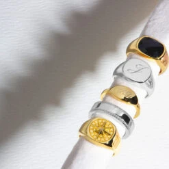 Elliptical Personalised Band Ring – 18K Gold Plated Solid Silver 15 Elliptical Personalised Band Ring – 18K Gold Plated Solid Silver -Fashion Accessories Elliptical Band Ring Lifestyle Gold