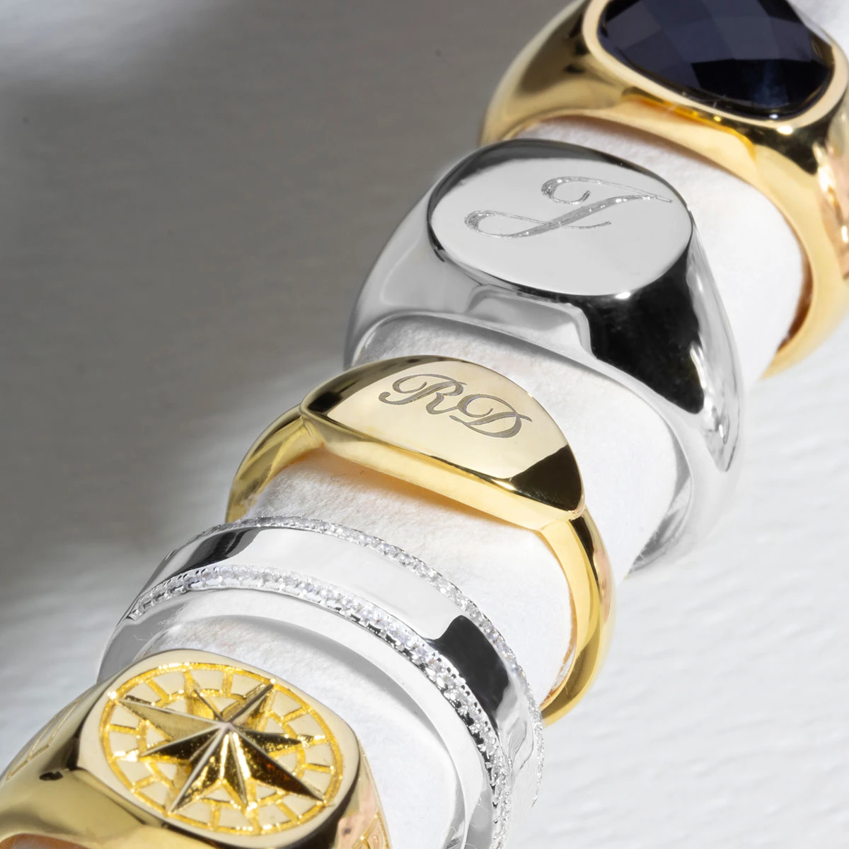 Elliptical Personalised Band Ring – 18K Gold Plated Solid Silver 6 Elliptical Personalised Band Ring – 18K Gold Plated Solid Silver - Image 4