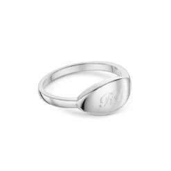 Elliptical Personalised Band Ring – 925 Solid Silver -Fashion Accessories Elliptical Band Ring Side Silver