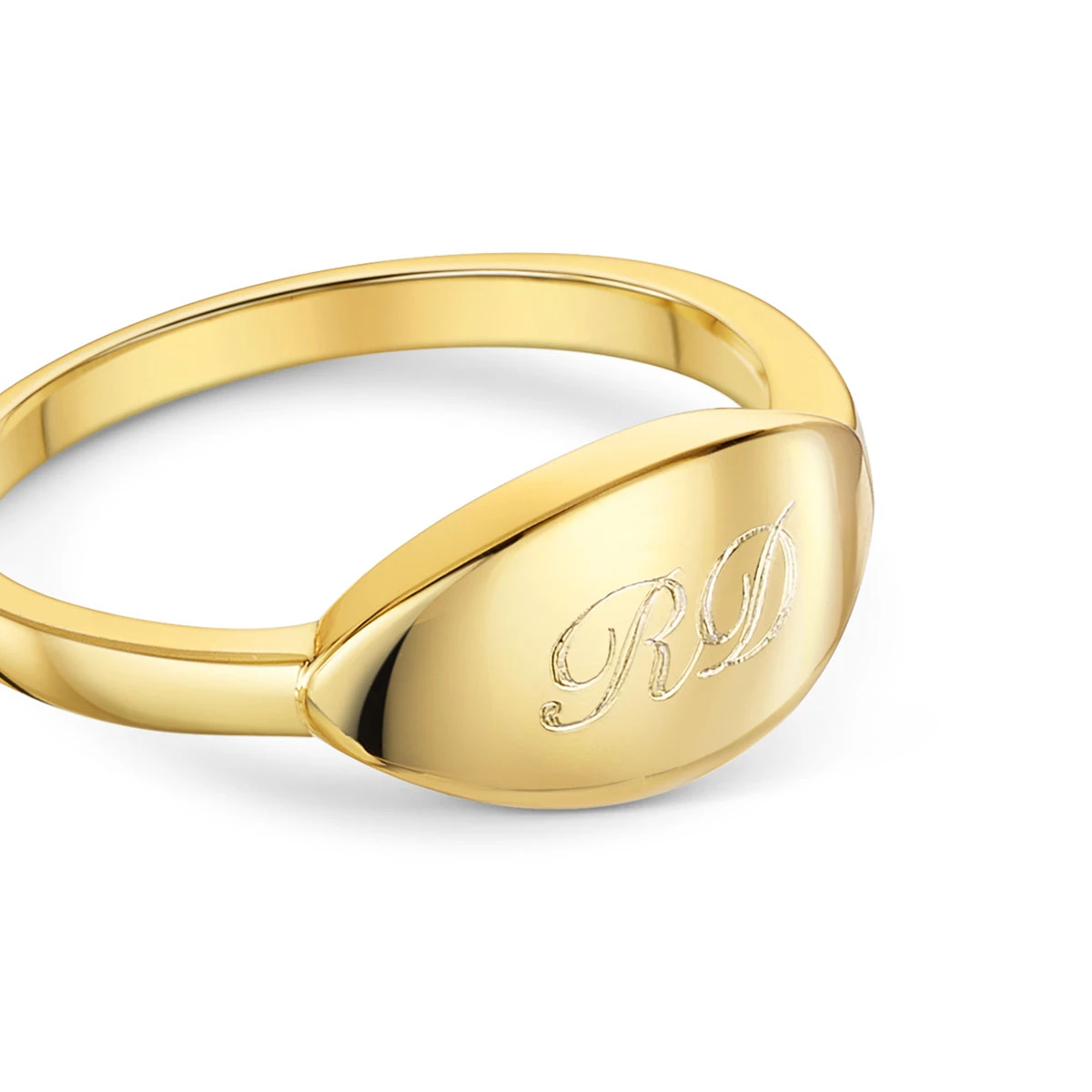 Elliptical Personalised Band Ring – 18K Gold Plated Solid Silver 5 Elliptical Personalised Band Ring – 18K Gold Plated Solid Silver - Image 3