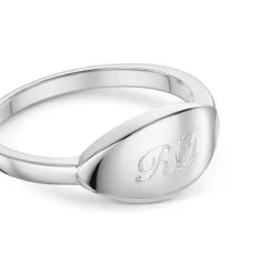 Elliptical Personalised Band Ring – 925 Solid Silver -Fashion Accessories Elliptical Band Ring Zoom Silver