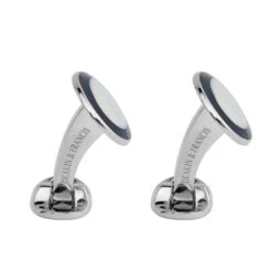 Sterling Silver Black & White Enamel Cufflinks -Fashion Accessories Enamel silver cufflinks side