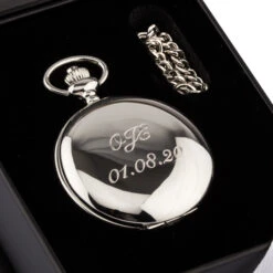 Silver Alpine Roman Pocket Watch 10 Silver Alpine Roman Pocket Watch -Fashion Accessories Engraved Pocket Watch in Box Silver 3