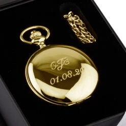 Double Hunter Skeleton Pocket Watch – Gold 12 Double Hunter Skeleton Pocket Watch – Gold -Fashion Accessories Engraved Pocket Watch in Box gold2 1